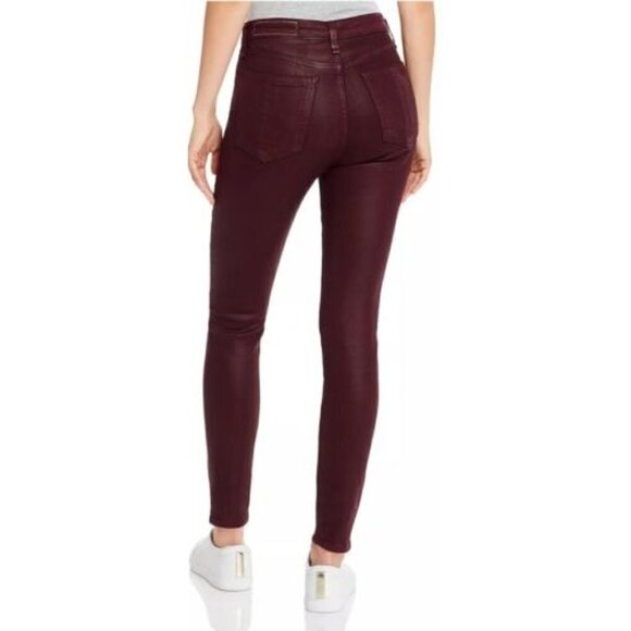Rag & Bone Nina High Rise Ankle Skinny Coated Wine Red Skinny Jeans 27 - Picture 1 of 7